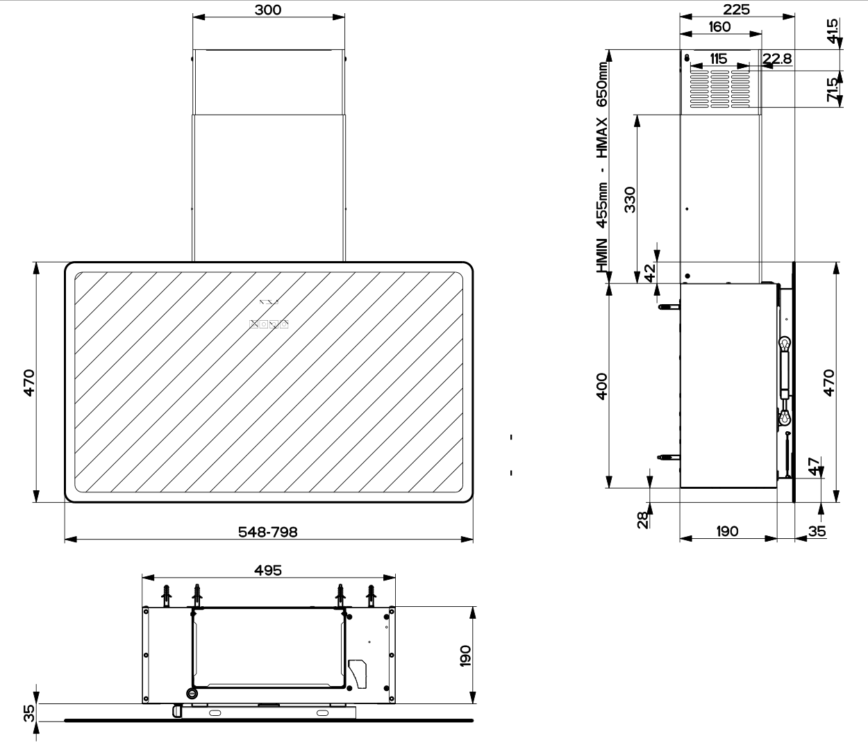 Вытяжка настенная Faber V-AIR FLAT KL A80